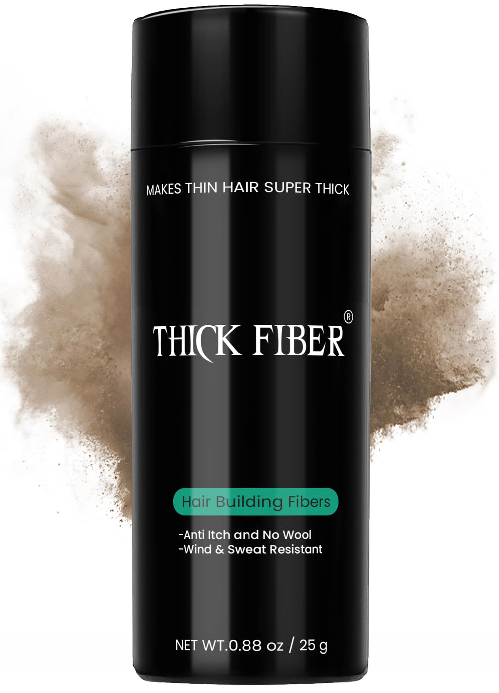 Thick Fiber bottle-pour demonstrates quick, natural coverage for thinning areas.