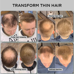 Thick Fiber shake-bottle shows easy application before styling.