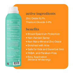 ThinkSport Kids sunscreen spray being applied for easy coverage