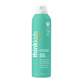 ThinkSport Kids sunscreen spray bottle demonstrates quick SPF 50 protection