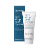 THISWORKS Deep Sleep Body Cocoon bottle closeup highlighting overnight hydration.