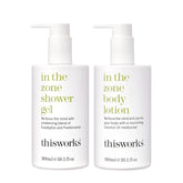 THISWORKS In The Zone body lotion bottle delivering long-lasting hydration for smooth skin