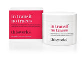 THISWORKS in transit no traces pads packaging highlights portable, eco-friendly cleansing solution.