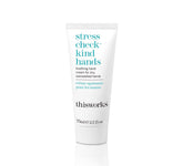 THISWORKS Stress Check Kind Hands bottle, hydrating hand cream for dry skin.