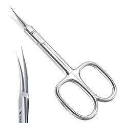 THRAU cuticle scissors with a curved blade for precise cuticle shaping and clean angles.