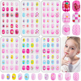 Thrilez 6-pack kids nails pink patterns for cute everyday looks