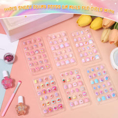 Thrilez kids nails varied patterns glitter appeal for charming, age-appropriate designs