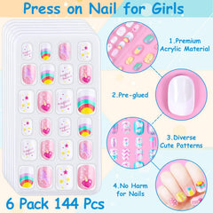 Thrilez Uñas Postizas con Patrón Piña, colores brillantes para looks divertidos