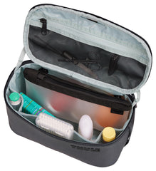 Thule Subterra 2 Toiletry Bag strap doubles as hanger for bathroom accessibility