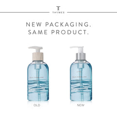 Thymes Aqua Coralline fragrance notes visual conveys ocean-inspired scent profile.