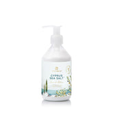 Thymes Cyprus Sea Salt hand lotion bottle offers daily hydration with a fresh coastal aroma.
