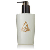 Thymes Frasier Fir hand lotion bottle showing crisp fragrance and moisturizing formula