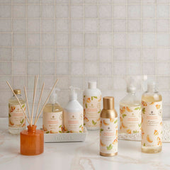 Thymes hand wash foam action highlighting rich lather and soothing wash