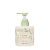Thymes Nourishing Hand Wash bottle showing a hydrating, silky-lather cleanse for daily use