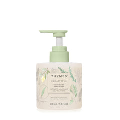 Thymes Nourishing Hand Wash bottle showing a hydrating, silky-lather cleanse for daily use