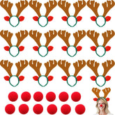 Tiaiidi 12-pack Christmas reindeer headbands for festive photos at holiday gatherings