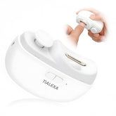 Tialexa electric nail clippers safe-gentle-precise show careful trimming and smooth edges.