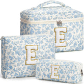 Tiblue floral-quilted-makeup-bag-large offers spacious daily essentials storage for travel.