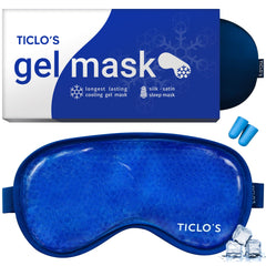 Ticlo's cooling eye mask face-assembly demonstrates a snug fit for refreshed mornings.