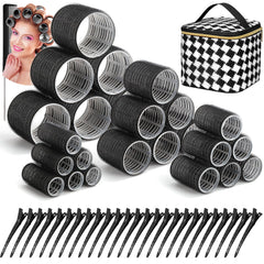 Tidponra 50pcs rollers set packaging with four sizes and clips for versatile styling
