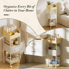 Tidystash makeup organizer rolling cart brush compartments delivering organized tools for quick routines.