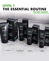 Tiege Hanley AM moisturizer SPF 20 bottle protects and hydrates skin while you start the day.