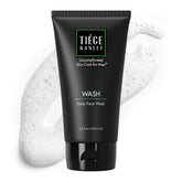 Tiege Hanley Daily Face Wash bottle close-up, fragrance-free formula ideal for sensitive skin.