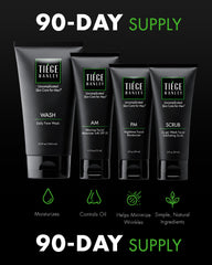 Tiege Hanley PM moisturizer bottle nourishes overnight, supporting skin elasticity and balanced hydration.