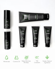 Tiege Hanley PM Moisturizer nourishes overnight to support elasticity and refreshed mornings.