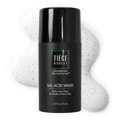 tiege-hanley salicylic acid cleanser bottle for daily acne prevention and oil control