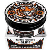 Tiger Spit Tattoo Glide bottle demonstrates smooth line work during sessions.
