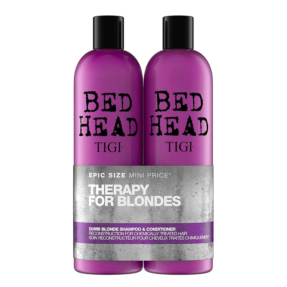 Bed Head by TIGI Dumb Blonde shampoo bottle, deep cleansing for blondes.