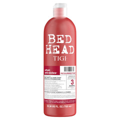 TIGI Bed Head Resurrection bottle pours for a hydrating wash.