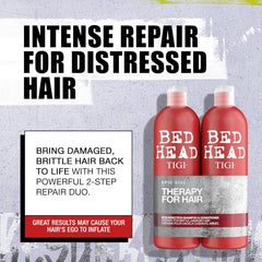 TIGI Bed Head Resurrection label closeup showing moisture formula.