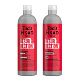 TIGI Bed Head Resurrection Shampoo lather for salon-grade repair on dry hair.