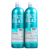 TIGI Bed Head Urban Anti-dote Recovery Shampoo bottle pour shows color-safe cleansing for damaged hair