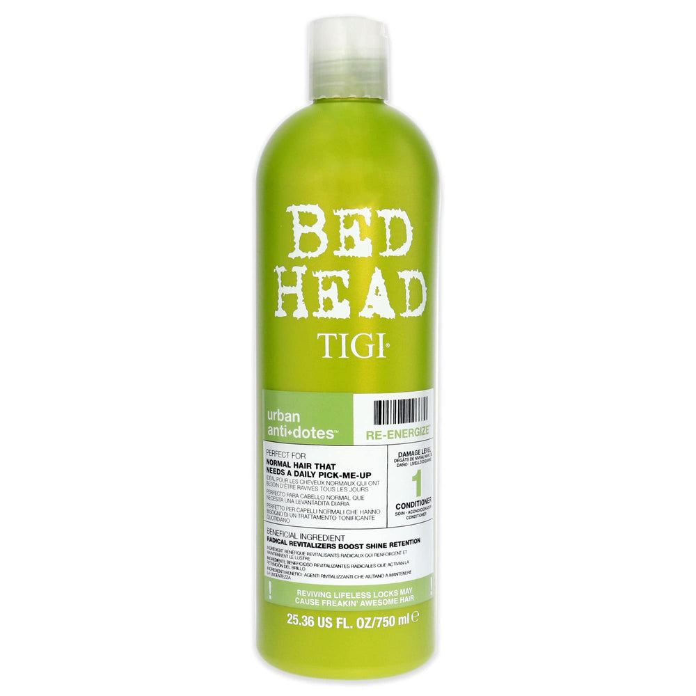 TIGI Bed Head Urban Antidotes Re-Energize conditioner bottle pour delivers light hydration and shine