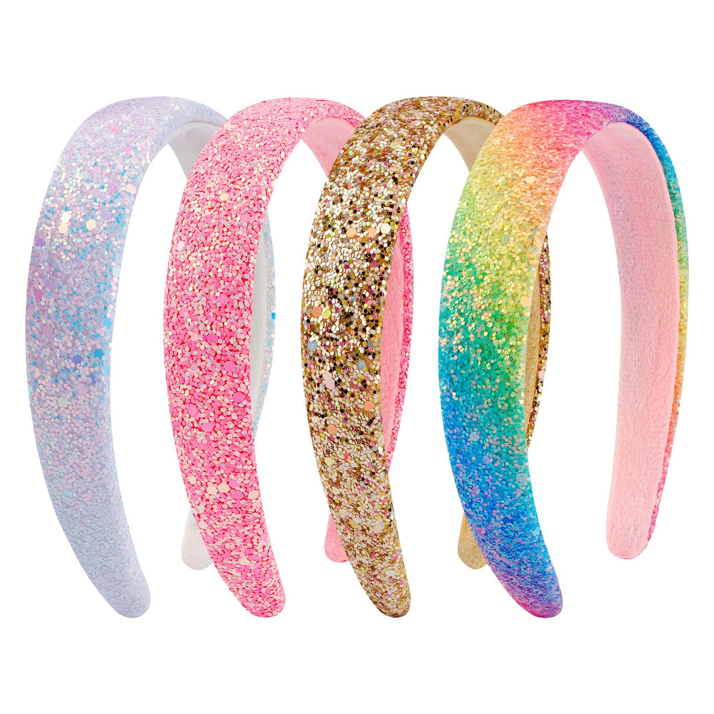 Tihebax headbands pink glitter for girls, sparkly non-slip wear for daily use.
