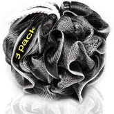 Tilcare XXL charcoal shower loofah pack showing exfoliating texture for smooth skin.