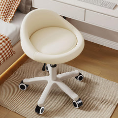 Timbertouch rolling stool front view beige with comfortable seating for busy spaces