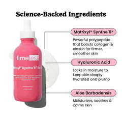 Matrixyl Synthe’6 Serum pump top for precise, easy application by Timeless Skin Care