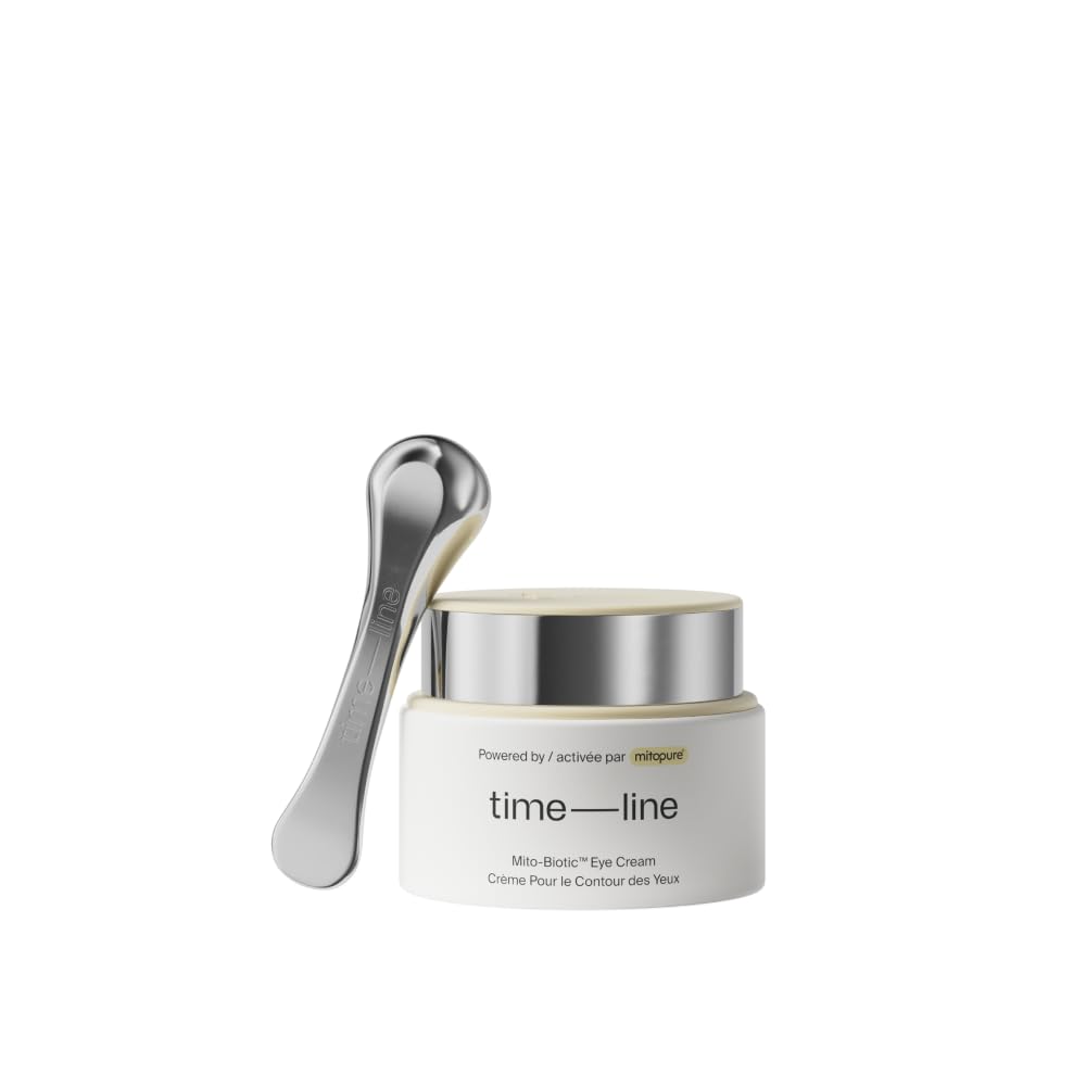 Timeline Eye Cream tube closeup highlighting smooth texture for daily use