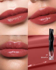 TIMEPHORIA Stellar Dust Lip Stain wear swatch demonstrates transfer-proof glossy finish