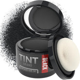 Tint root cover up black hair powder bottle for quick gray coverage.