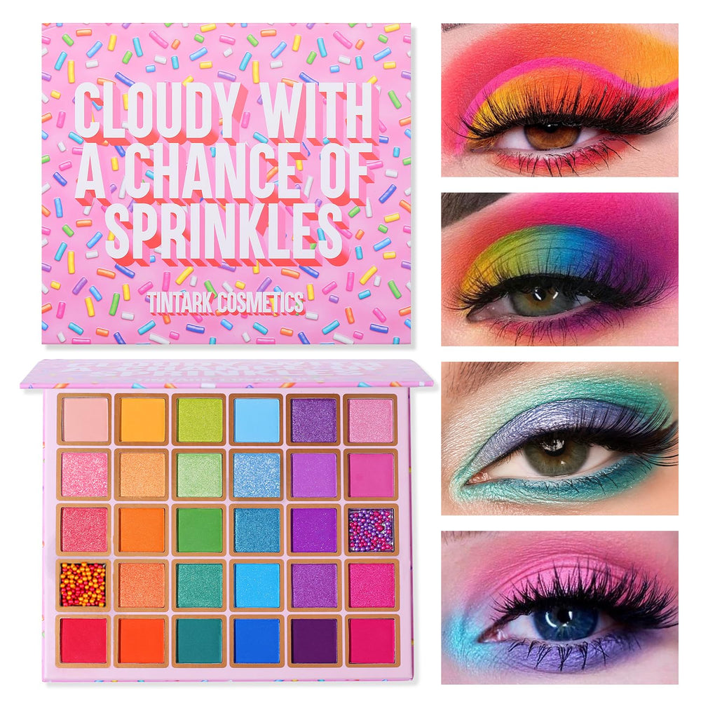 Tintark eyeshadow palette front view with 30 colors for versatile daily looks