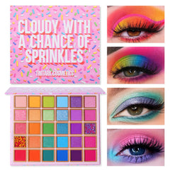 Tintark eyeshadow palette front view with 30 colors for versatile daily looks