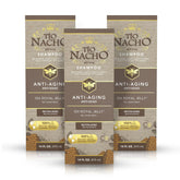 Tio Nacho anti-aging shampoo bottle front shows age-defying formula for fragile hair.