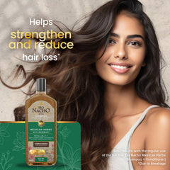 Tío Nacho rosemary royal jelly shampoo bottle highlights energy and shine for hair.