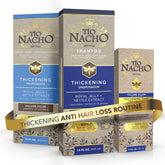 Tio Nacho thickening shampoo bottle shows a formula for fuller-looking hair.