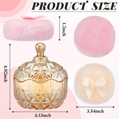 Tioncy large body powder puff in amber jar offers comfortable, even coverage.